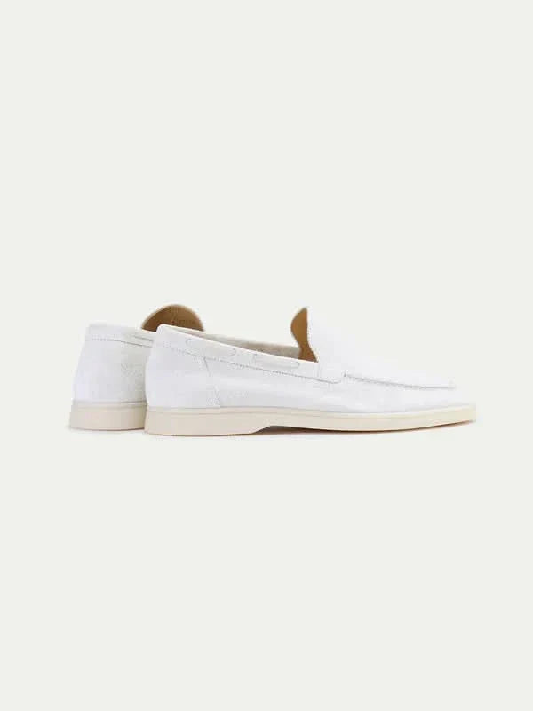 Classic | Mocassini in Camoscio Bianco Perla