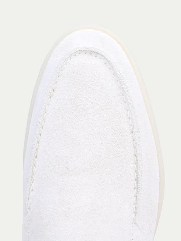 Classic | Mocassini in Camoscio Bianco Perla