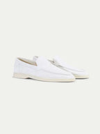 Classic | Mocassini in Camoscio Bianco Perla