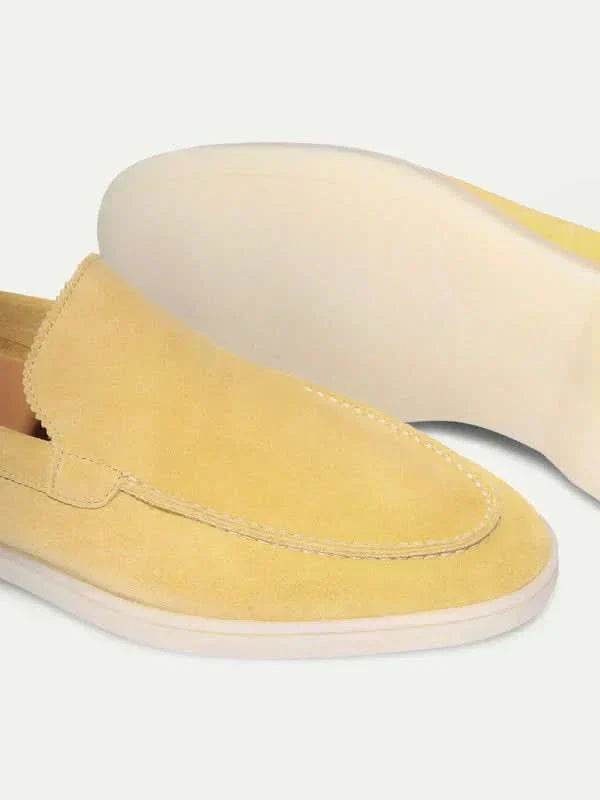 Classic | Mocassino in Pelle Scamosciata Giallo Agrumato