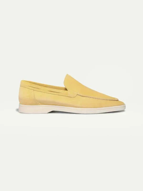 Classic | Mocassino in Pelle Scamosciata Giallo Agrumato