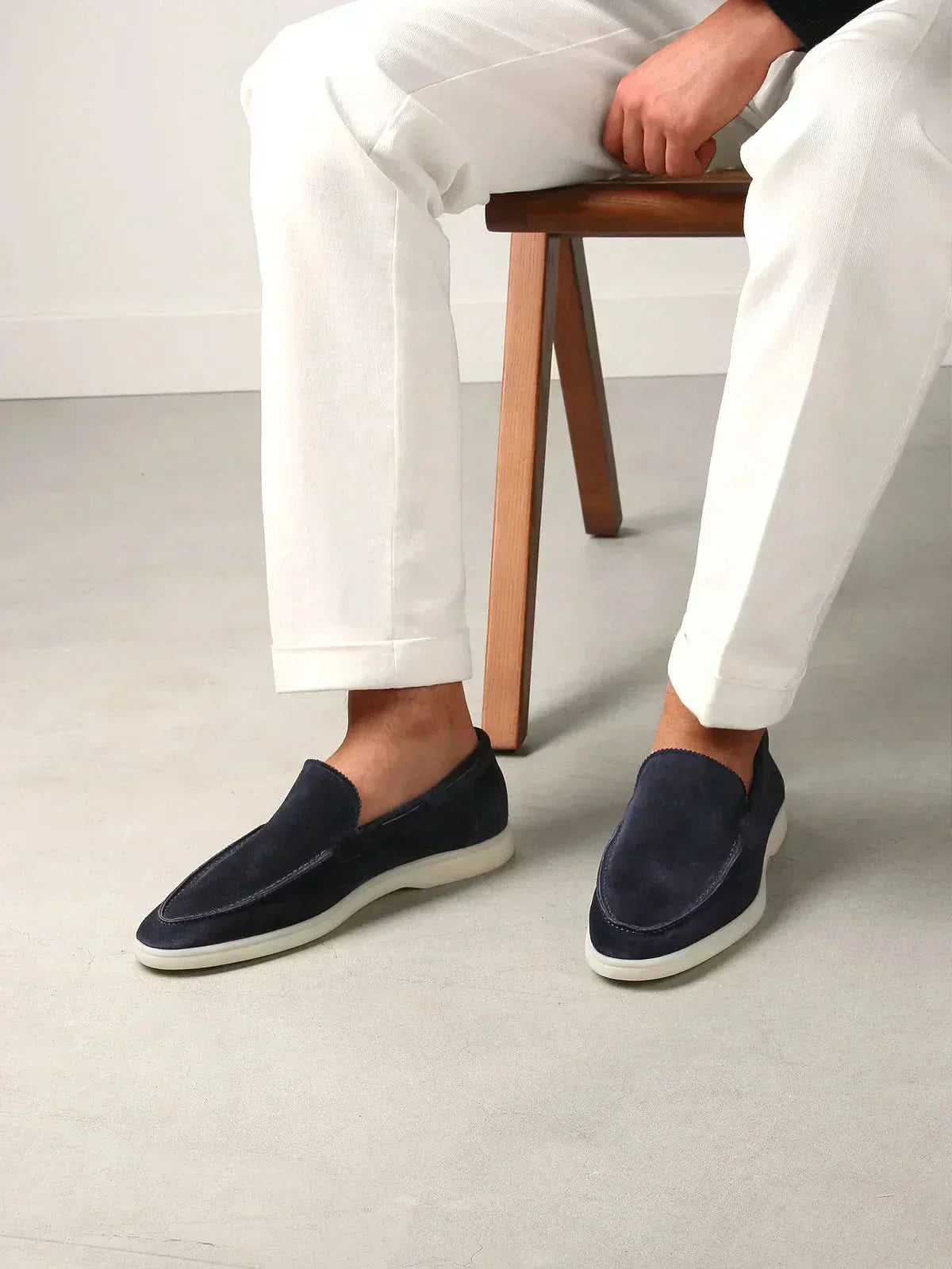 Classic | Mocassino in Camoscio Blu Navy
