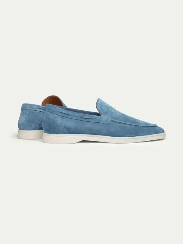 Classic | Mocassino in Pelle Scamosciata Blu Oceano