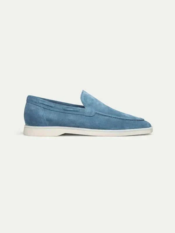 Classic | Mocassino in Pelle Scamosciata Blu Oceano