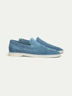 Classic | Mocassino in Pelle Scamosciata Blu Oceano