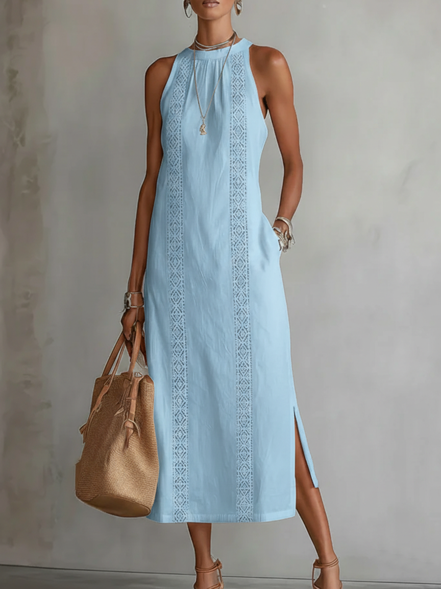 JIMENA | Abito Midi in Lino Testurizzato